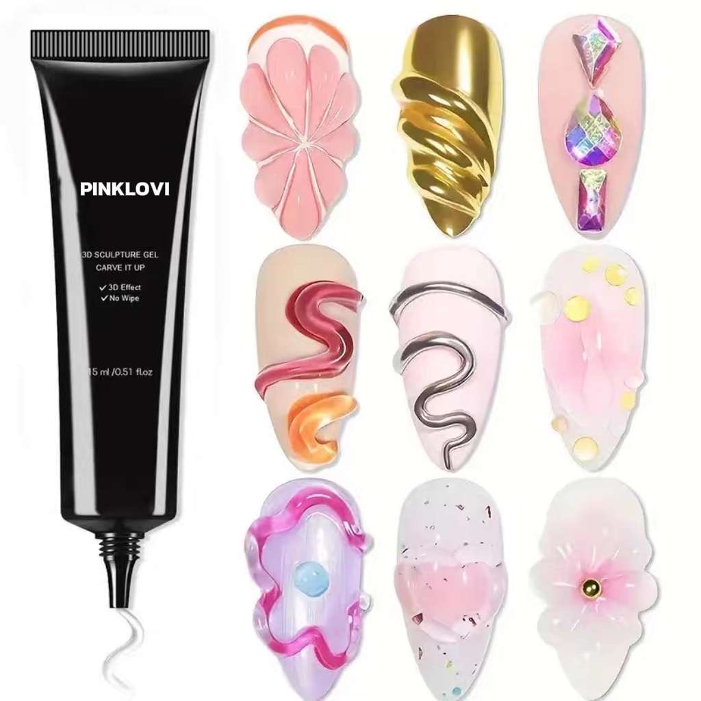 15mI3D Shaping drill Adhesive no-rinse nail Polish Powder Shaping Phototherapy Long-lasting reinforcement water wave gel details Picture