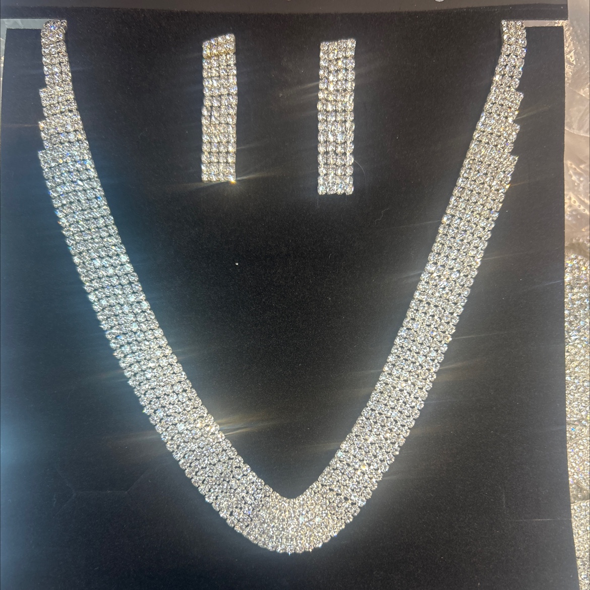 U形项链国际流行满钻水钻耳环项链套装