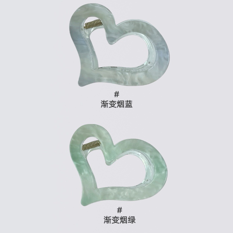 Yuzu Mi accessories, with a gradient water pattern style, heart-shaped hair clips and shark clips, are fresh and high-end hair accessories for the back of the head detail image 2