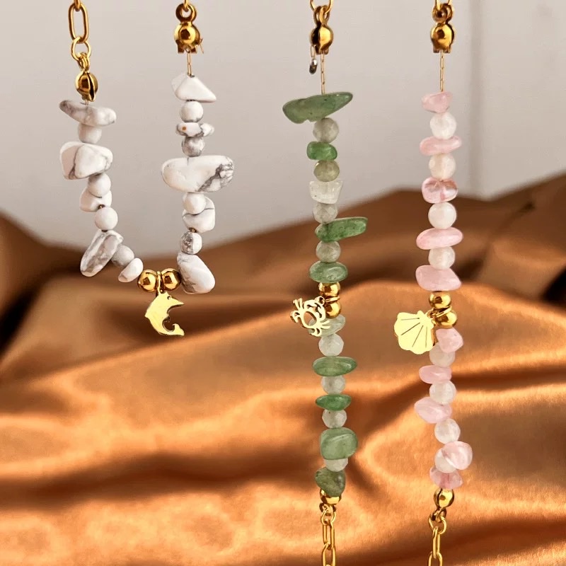 Bohemian-style multi-layer hand-woven beaded bracelet, Thai wax thread colored gemstone woven bracelet for men and women Item Picture