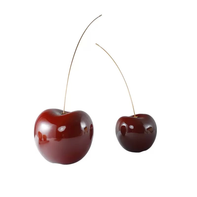 Creative red cherry ornaments for home living room decoration, resin handicrafts for entrance hall decoration, high-end and niche Specification image