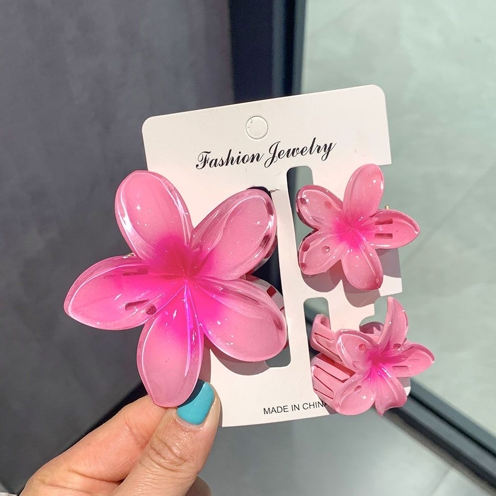 Hair clip frangipani set, flower fashion vacation, shark hair accessory for the back of the head, three-piece set, flower hair clip detail image 5