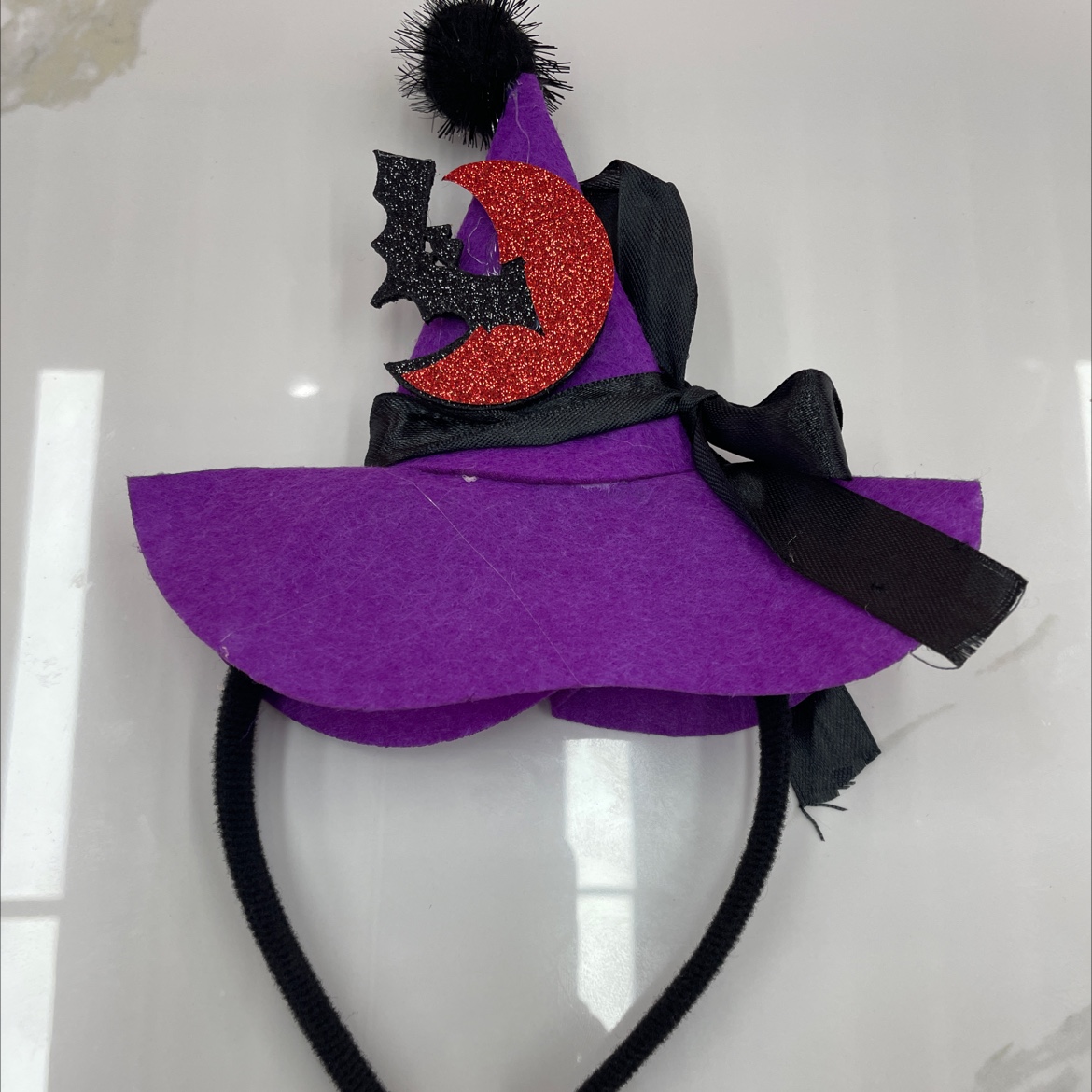 新款万圣节派对发箍欧美鬼节化妆舞会搞怪头饰立体女巫帽蜘蛛头箍 