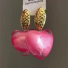 Zhang Yue and Ma always have the same style of white resin large heart-shaped earrings, exaggerated rose pink heart-shaped earrings, stud earrings and earrings for women Application Scenario