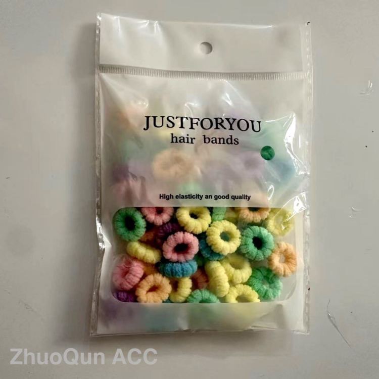 2026 Foreign trade 2.5-inch 0.2-gram, 50 pieces per bag for children's hair ties, girls' hair won't be hurt, baby towel loops have good elasticity details Picture