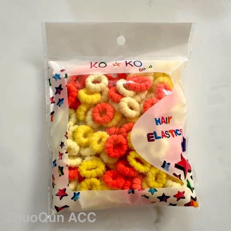 2026 KOKO Girls' high-elasticity towel ring petal hair Tie for foreign Trade, non-damaging towel ring children's thumb Hair tie Specification image