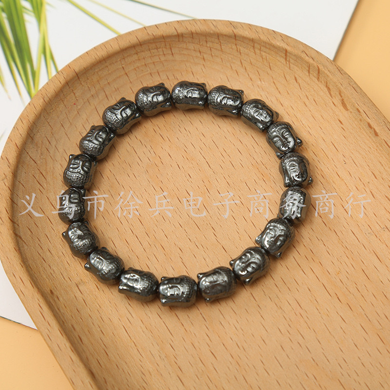 跨境电商黑胆石佛牌手链