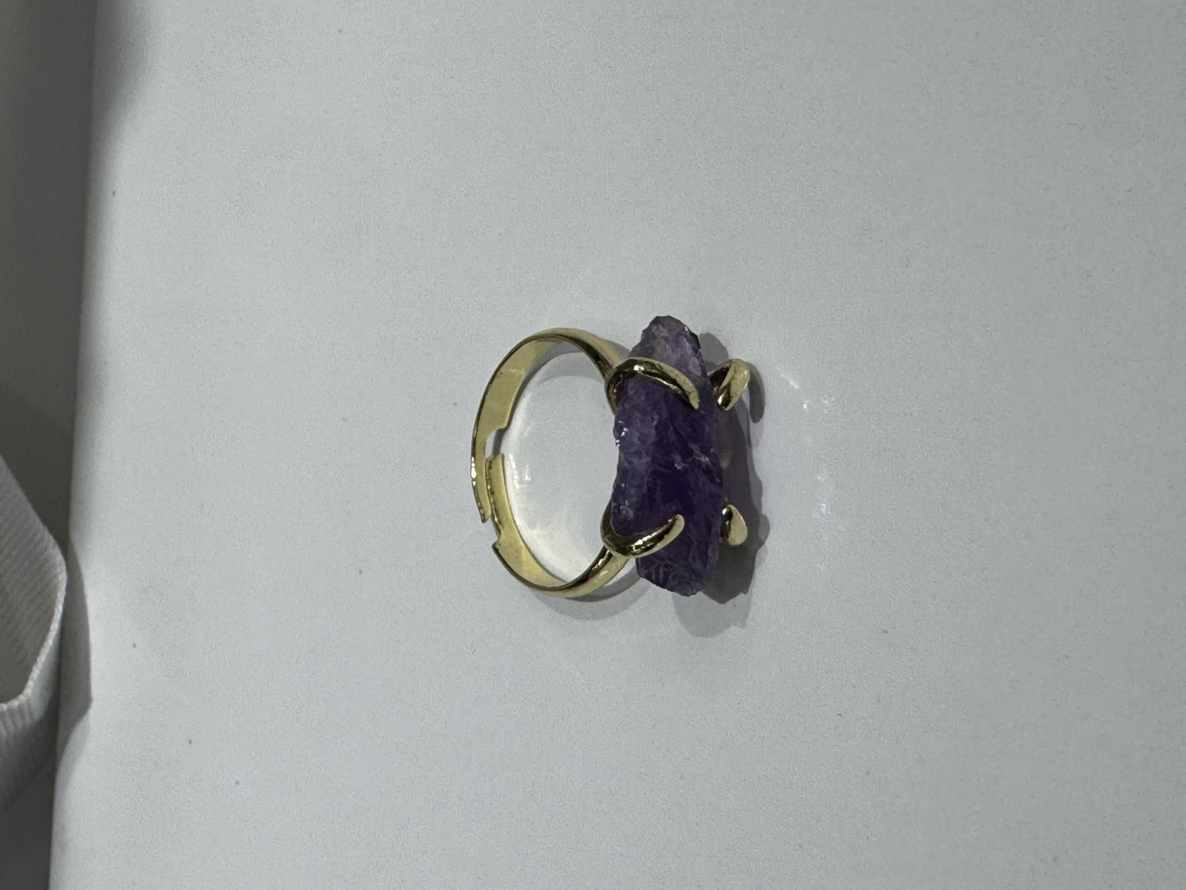 紫水晶戒指.手工制作.铜➕天然石