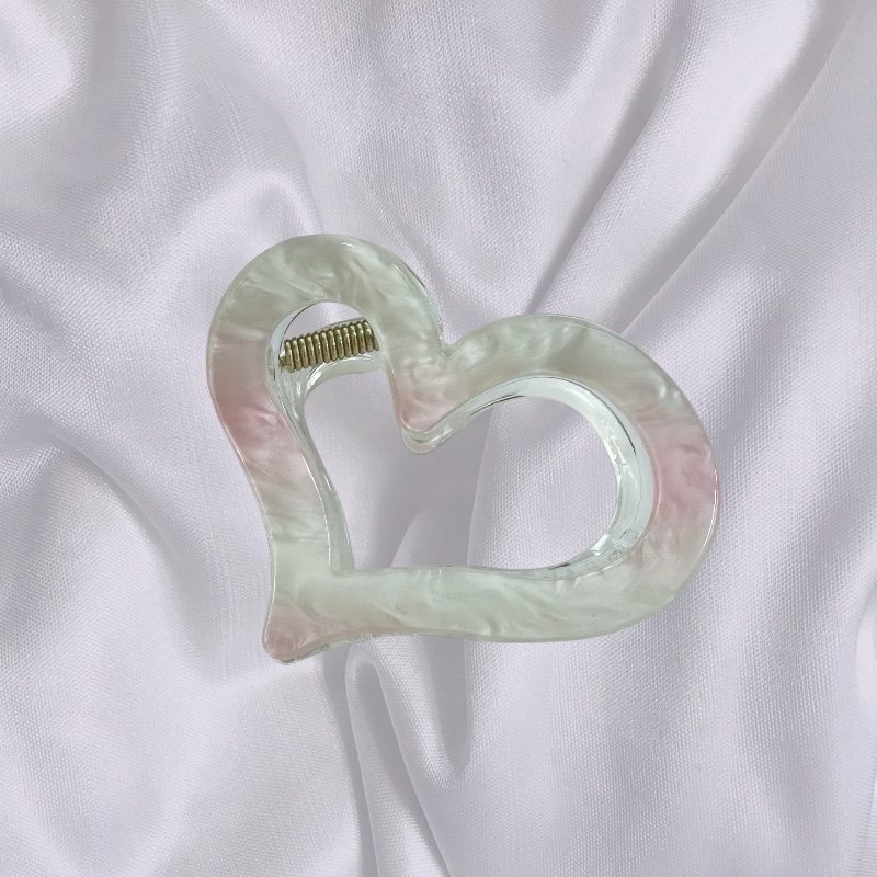 Yuzu Mi accessories, with a gradient water pattern style, heart-shaped hair clips and shark clips, are fresh and high-end hair accessories for the back of the head details Picture