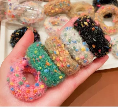 彩色大号毛巾圈成人无接缝皮筋高弹力扎马尾皮套发圈头饰发绳批发