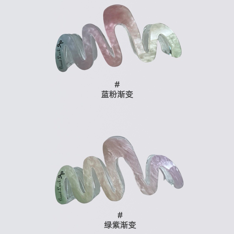 Yumi Accessories acrylic wave gripper, high-end hair clip, large shark clip, back head plate hair clip detail image 3