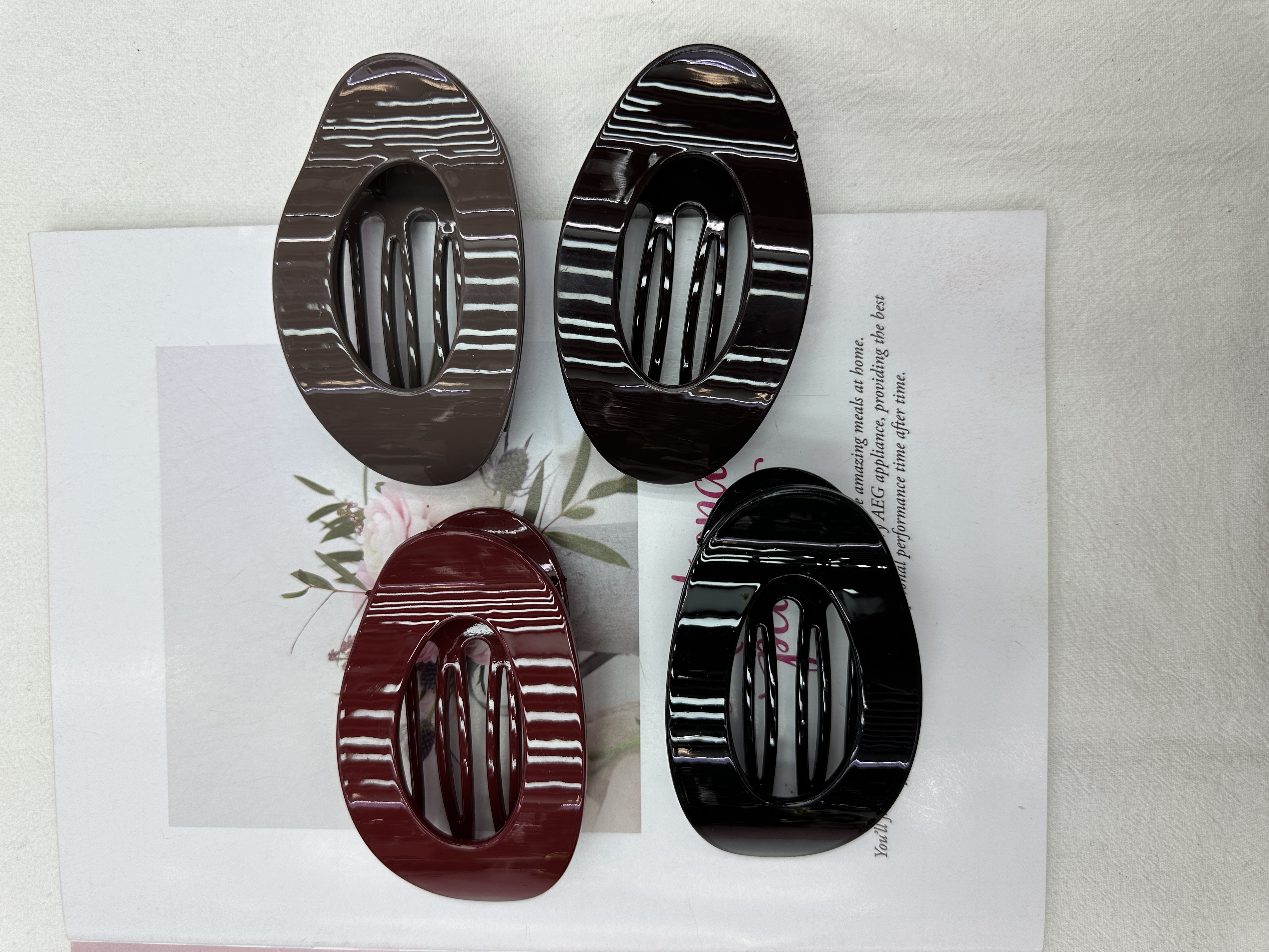 Elegant and sophisticated autumn and winter tortoiseshell duckbill hair clips, back head updo hair grabber, 2026 new style horizontal clip headwear Specification image