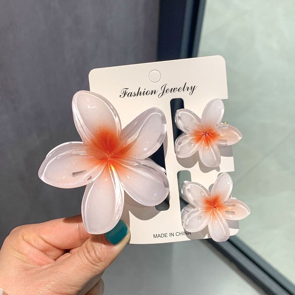 Hair clip frangipani set, flower fashion vacation, shark hair accessory for the back of the head, three-piece set, flower hair clip detail image 4