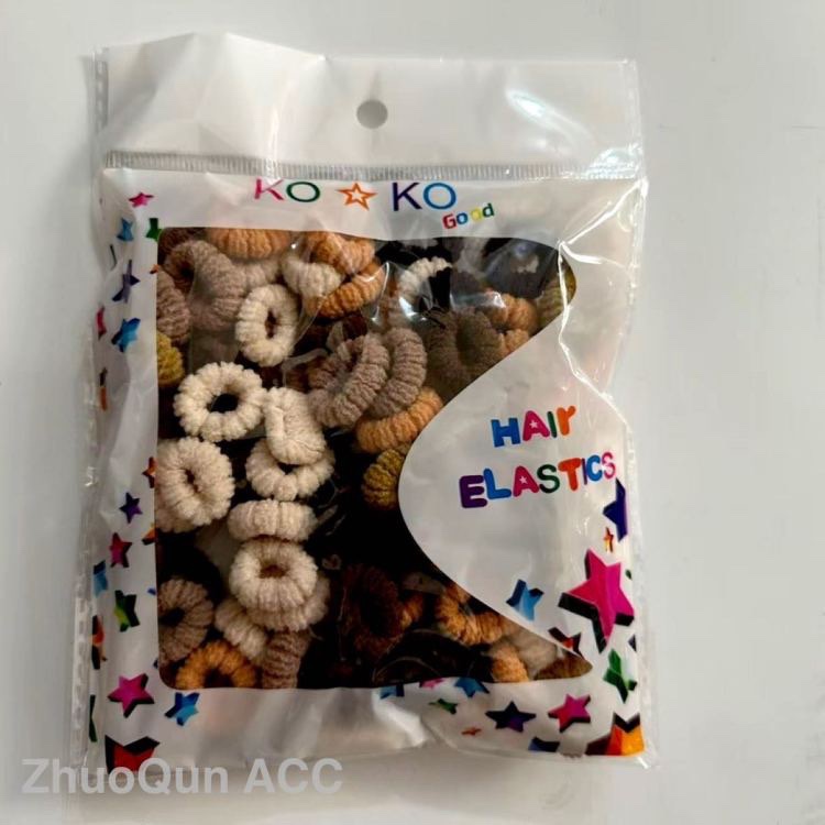2026 KOKO Girls' high-elasticity towel ring petal hair Tie for foreign Trade, non-damaging towel ring children's thumb Hair tie Item Picture