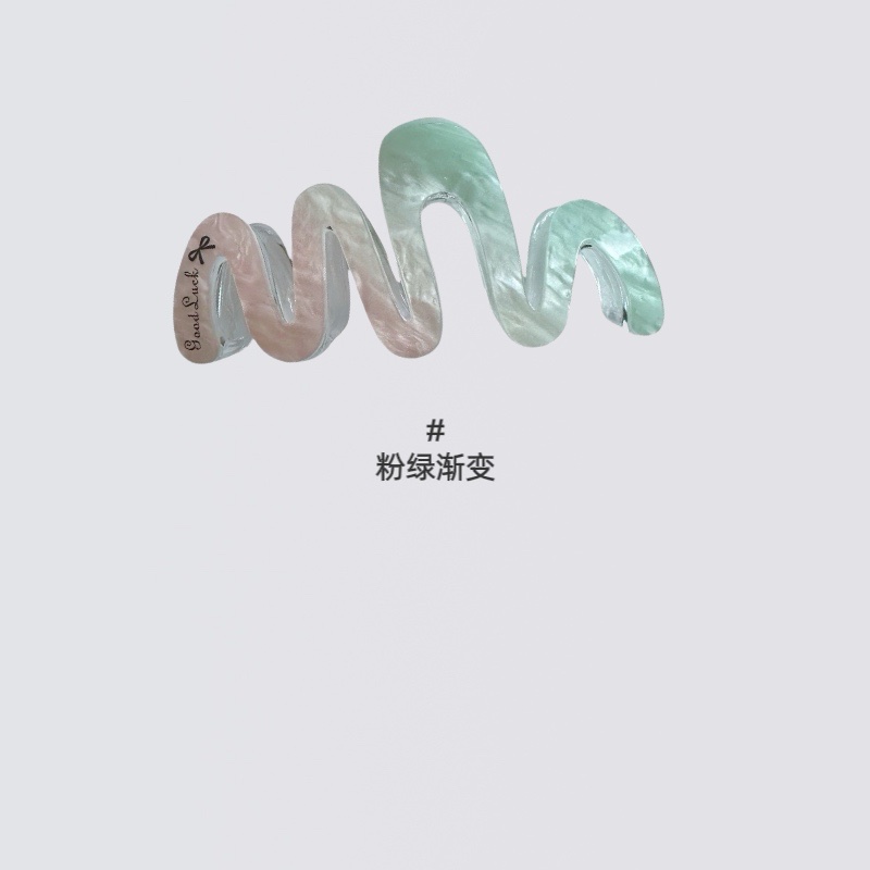 Yumi Accessories acrylic wave gripper, high-end hair clip, large shark clip, back head plate hair clip detail image 4