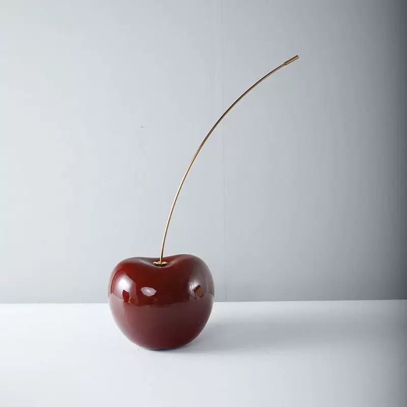 Creative red cherry ornaments for home living room decoration, resin handicrafts for entrance hall decoration, high-end and niche