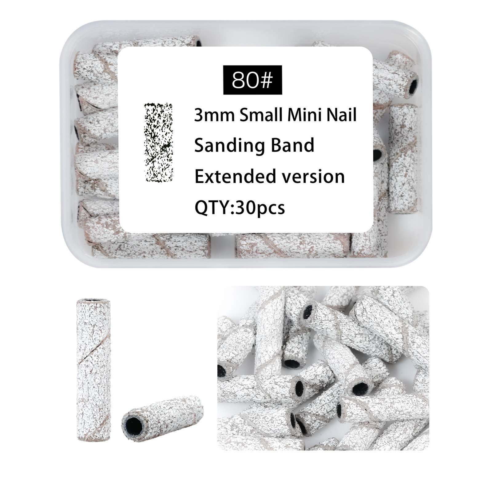 Mini stainless steel nail polish grinding ring with 50 pieces, nail removal, engraving and grinding construction wear-resistant tool