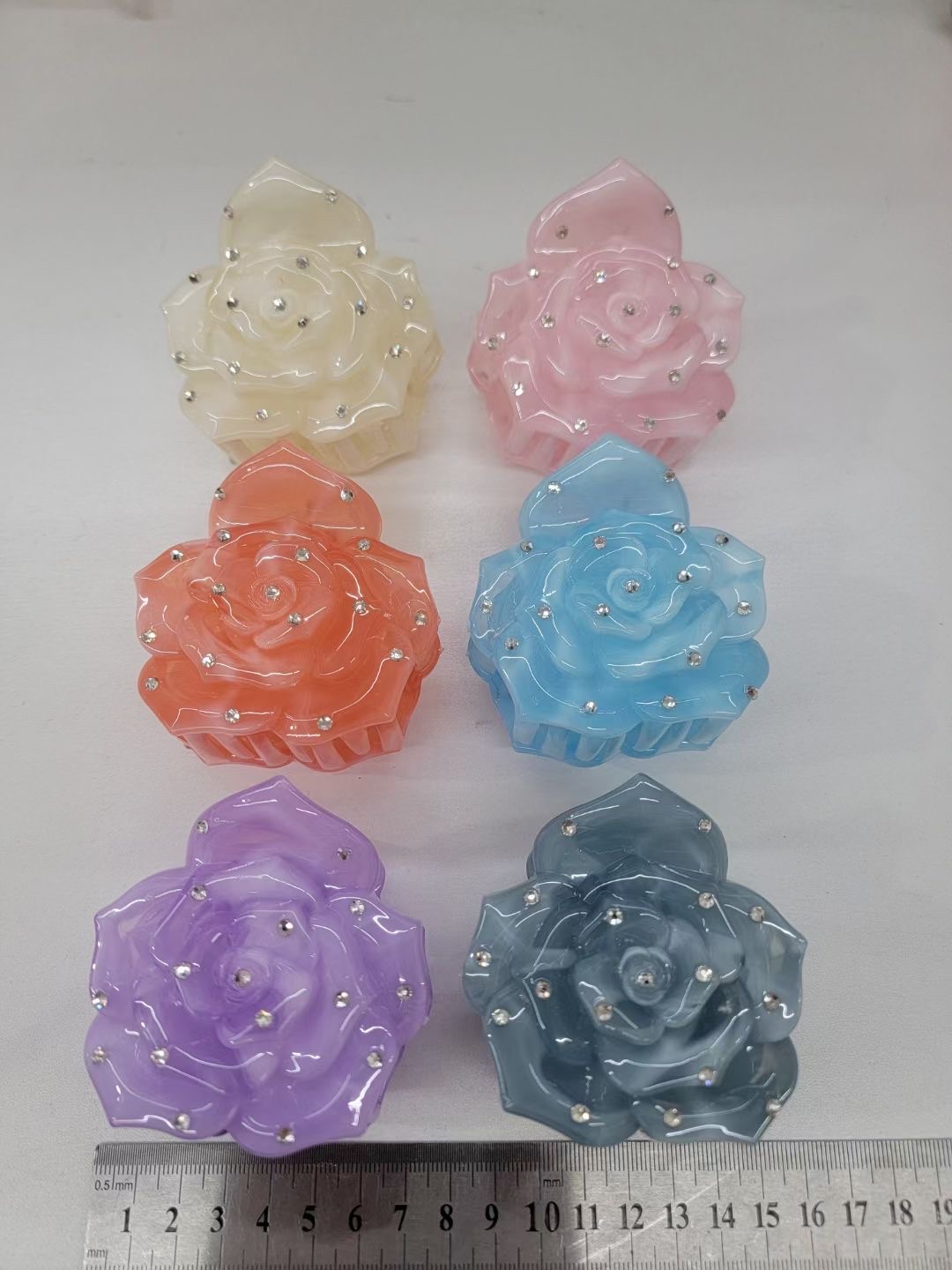 水钻玫瑰花发夹鸡蛋花鸡蛋花抓夹