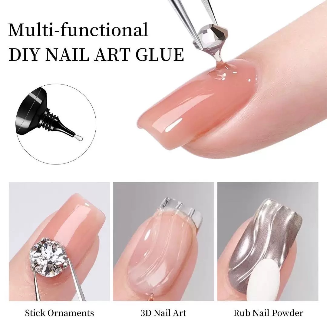 PINKLOVI 30ml Nail Art Diamond Adhesive Non-flowing strong adhesive, Special diamond adhesive for Metal jewelry pic 3
