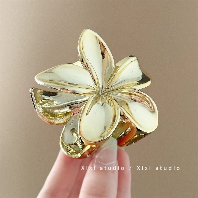 The new small chanel-style egg flower claw clip features a niche design. The back of the head is a wavy shark clip with a sophisticated and high-end feel Application Scenario