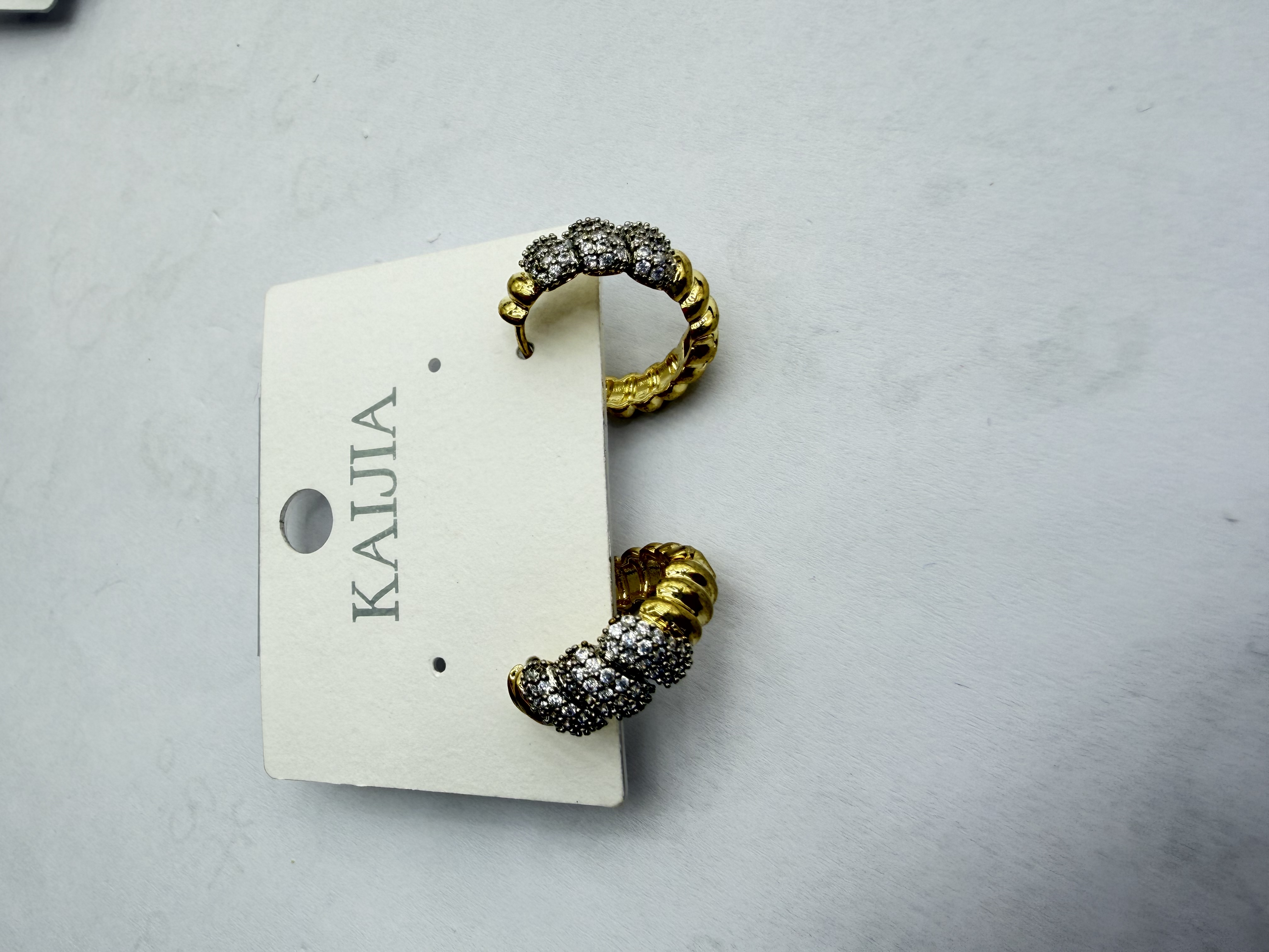 双色高档铜锆石耳扣