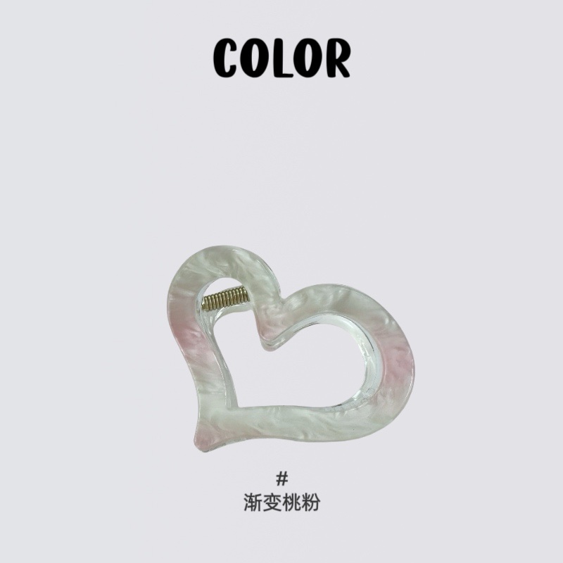 Yuzu Mi accessories, with a gradient water pattern style, heart-shaped hair clips and shark clips, are fresh and high-end hair accessories for the back of the head detail image 1