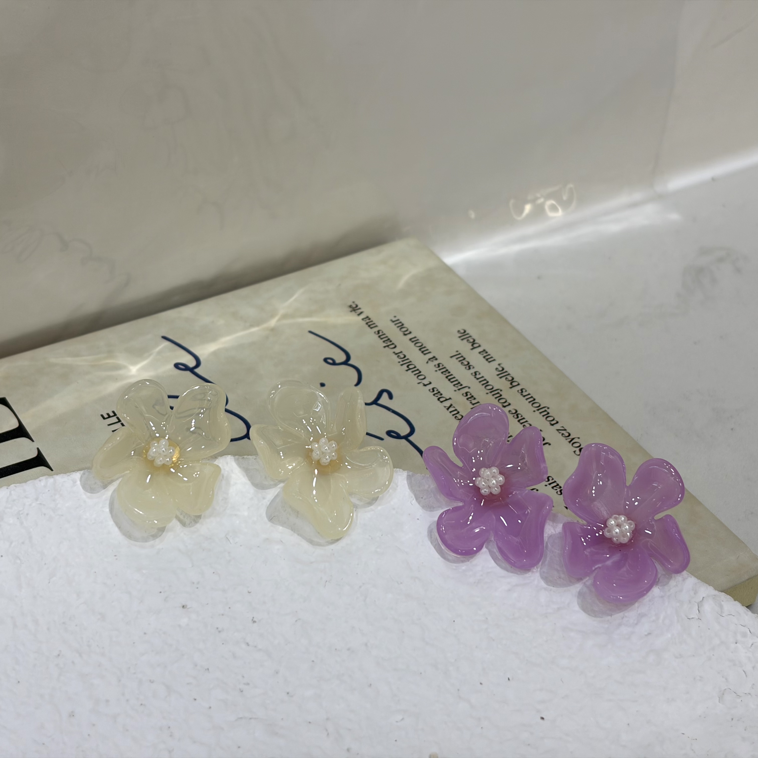 轻薄无负担时尚花朵造型耳环春天的耳环 LL083产品图