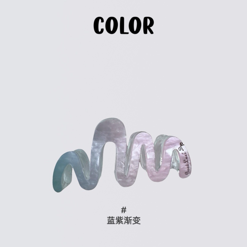 Yumi Accessories acrylic wave gripper, high-end hair clip, large shark clip, back head plate hair clip detail image 2