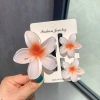 Hair clip frangipani set, flower fashion vacation, shark hair accessory for the back of the head, three-piece set, flower hair clip details Picture