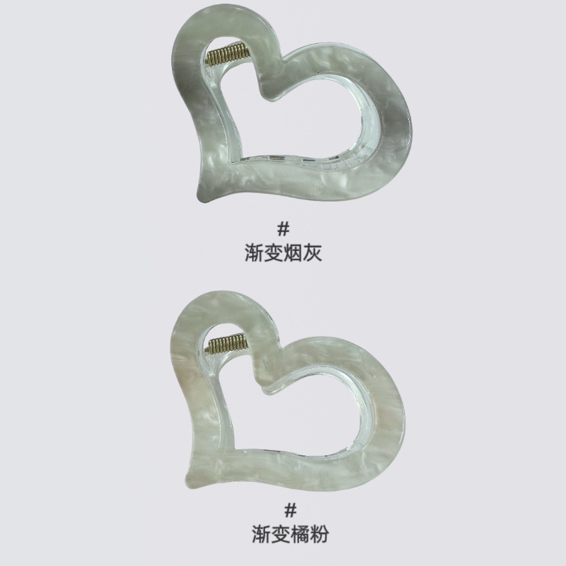 Yuzu Mi accessories, with a gradient water pattern style, heart-shaped hair clips and shark clips, are fresh and high-end hair accessories for the back of the head detail image 3