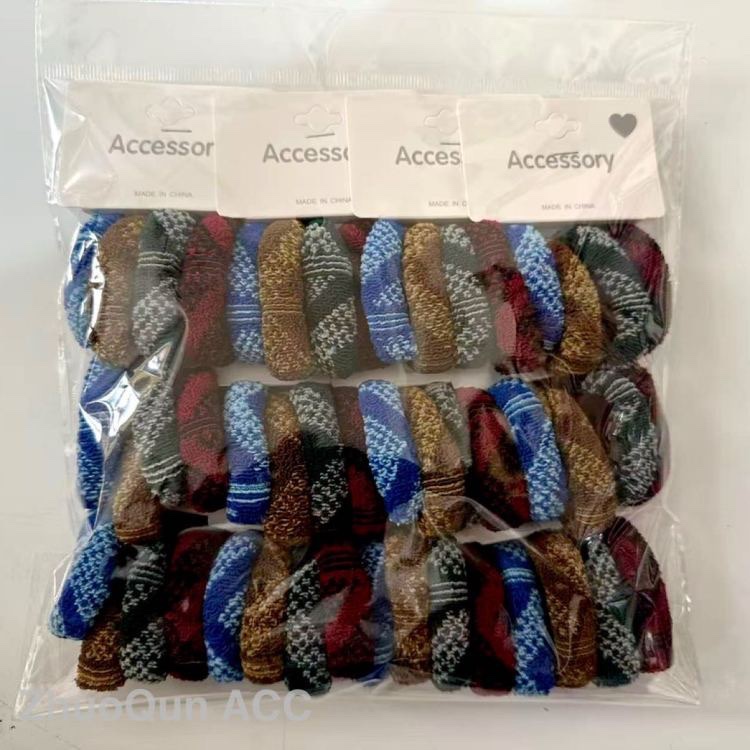 2026 Towel hair tie, color simple hair band, cross-border high elasticity seamless hair tie, 1.4G, 4 upper clips Specification image