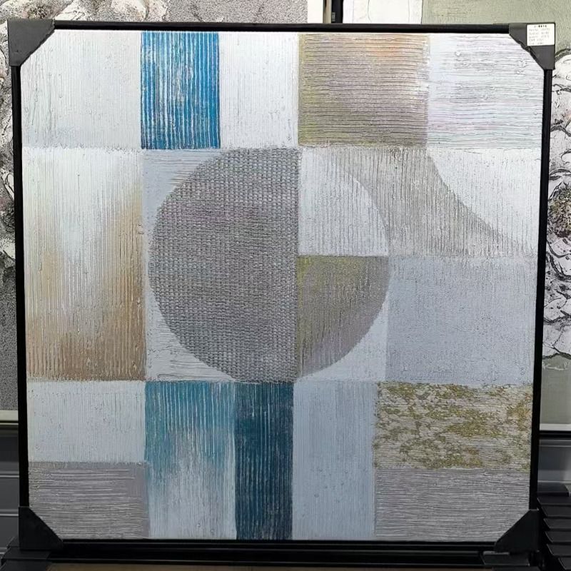 Abstract art paintings, original oil paintings framed on canvas, home decoration paintings 80*80cm, modern home decoration paintings wholesale