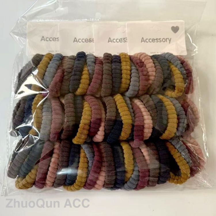2026 Foreign trade 5.5-inch bamboo joint 1.3g 6 high-elasticity seamless daily towel band hair tie Item Picture