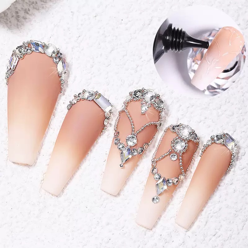 PINKLOVI 30ml Nail Art Diamond Adhesive Non-flowing strong adhesive, Special diamond adhesive for Metal jewelry pic 5