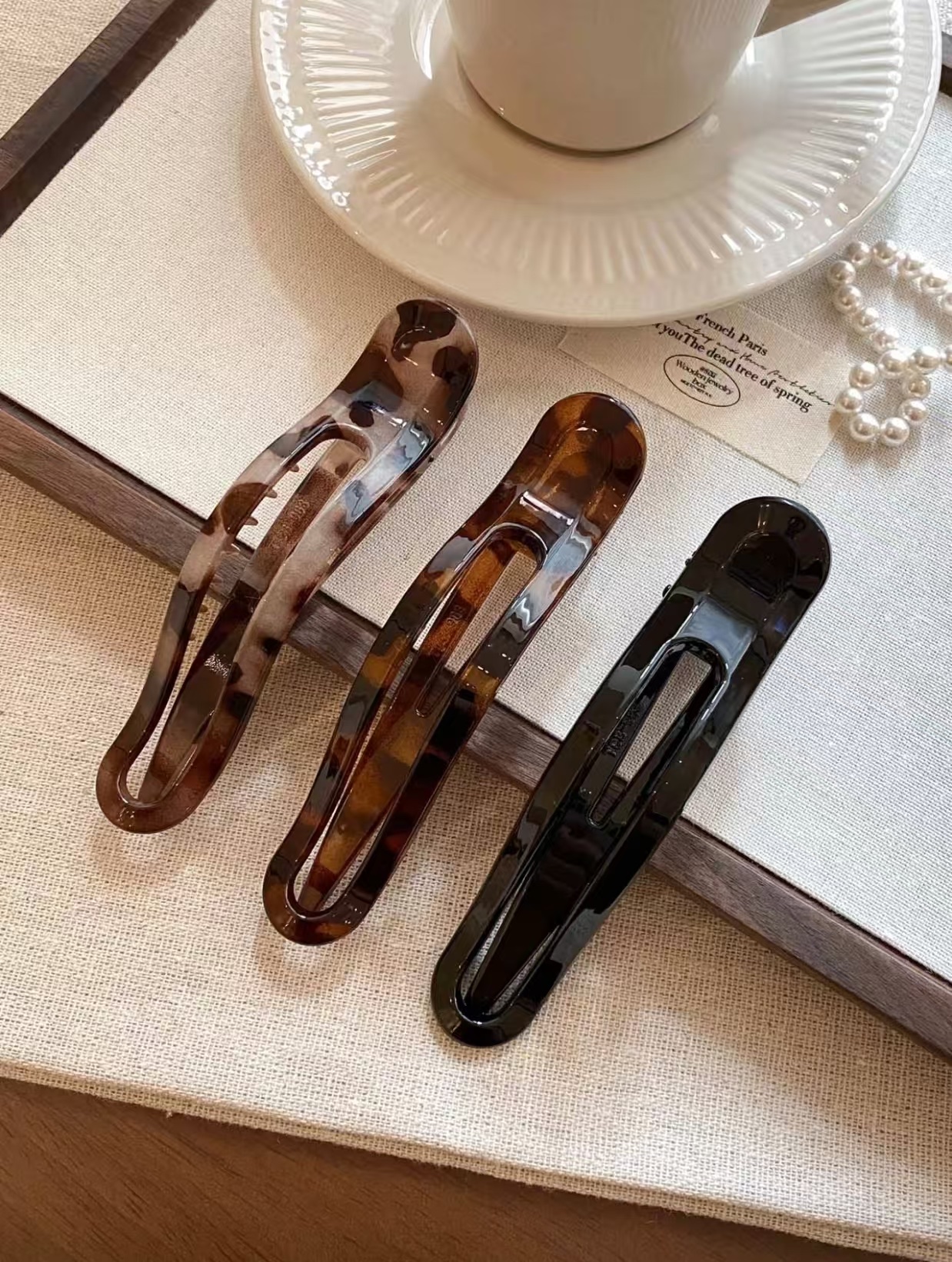 kemeac韩系简约风鸭嘴夹发夹女后脑勺盘发一字夹抓夹优雅气质发饰详情图3