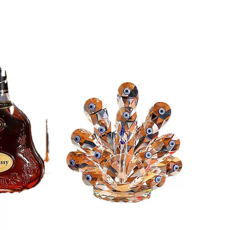 水晶孔雀礼品礼物开业送礼柜子客厅装饰品水晶玻璃摆件详情图3