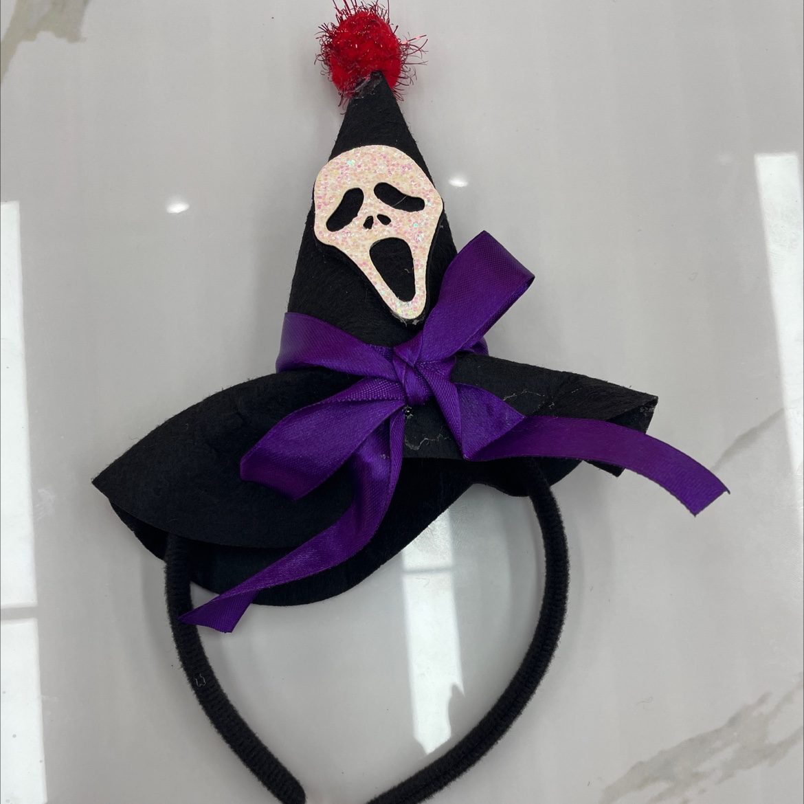 新款万圣节装饰品发箍儿童鬼节派对搞怪装扮拍照道具黑色帽子头箍发饰 