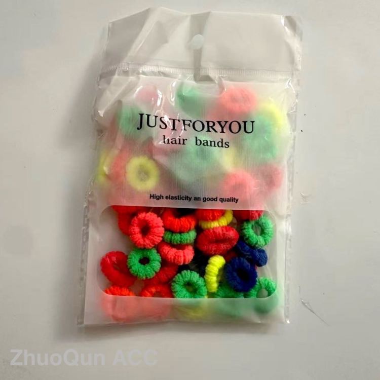 2026 Foreign trade 2.5-inch 0.2-gram, 50 pieces per bag for children's hair ties, girls' hair won't be hurt, baby towel loops have good elasticity Item Picture