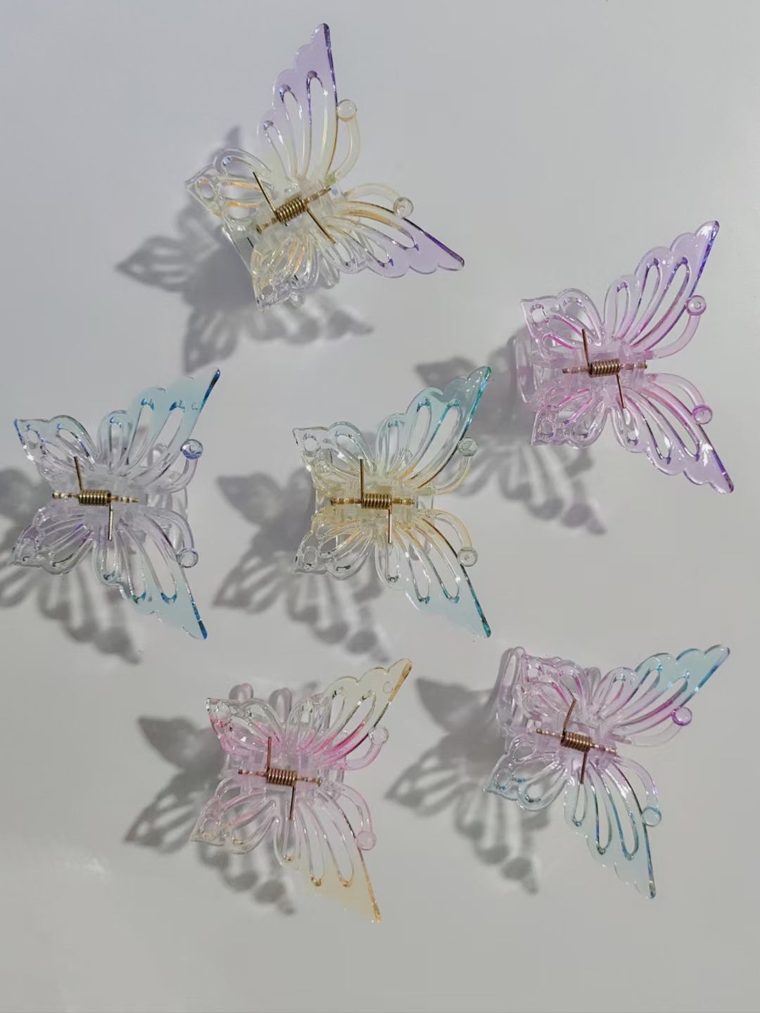 蝴蝶发夹抓夹鸡蛋花发夹透明Ab彩欧美热销