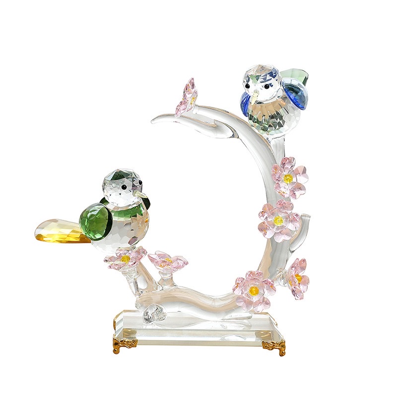 New Chinese-style geometric bird-side craft ornaments, hotel model room, living room, TV, wine cabinet, soft decoration ornaments details Picture