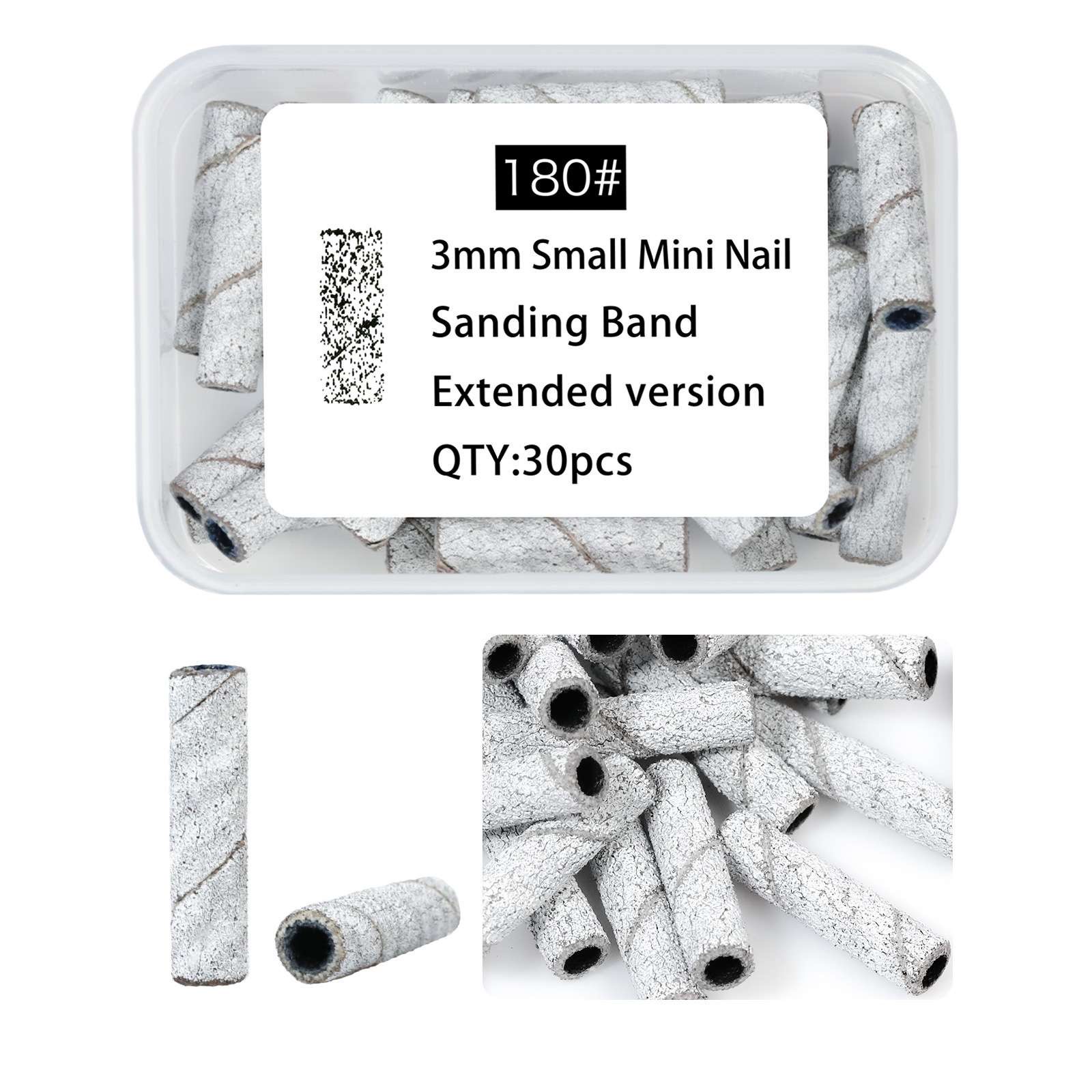 Mini stainless steel nail polish grinding ring with 50 pieces, nail removal, engraving and grinding construction wear-resistant tool Item Picture