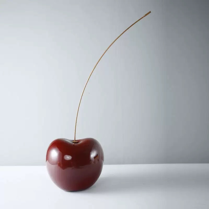 Creative red cherry ornaments for home living room decoration, resin handicrafts for entrance hall decoration, high-end and niche details Picture