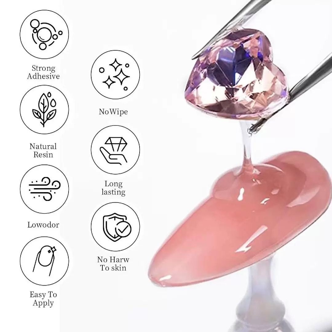PINKLOVI 30ml Nail Art Diamond Adhesive Non-flowing strong adhesive, Special diamond adhesive for Metal jewelry pic 2
