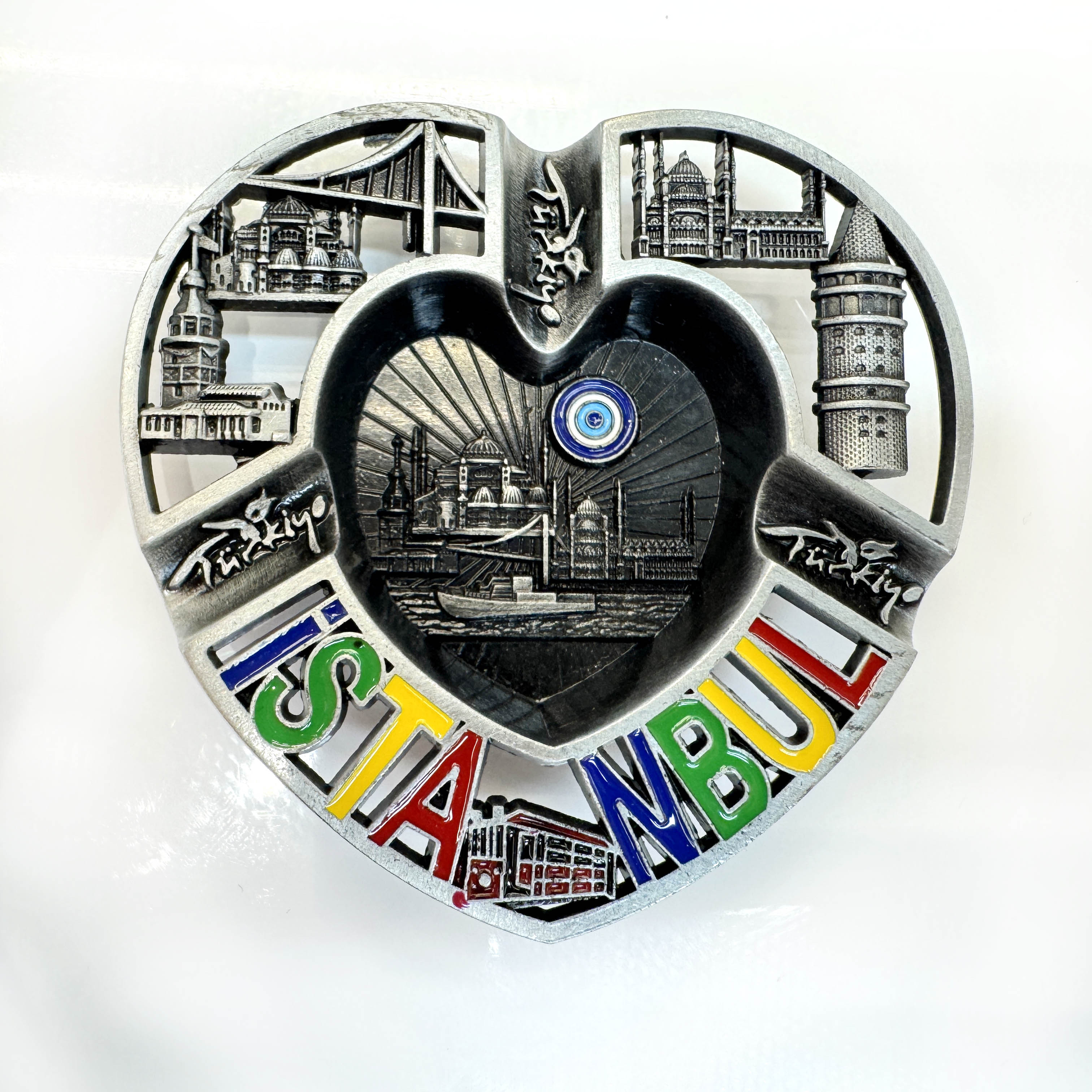 可定制锌合金土耳其伊斯坦布尔烟灰缸冰箱贴