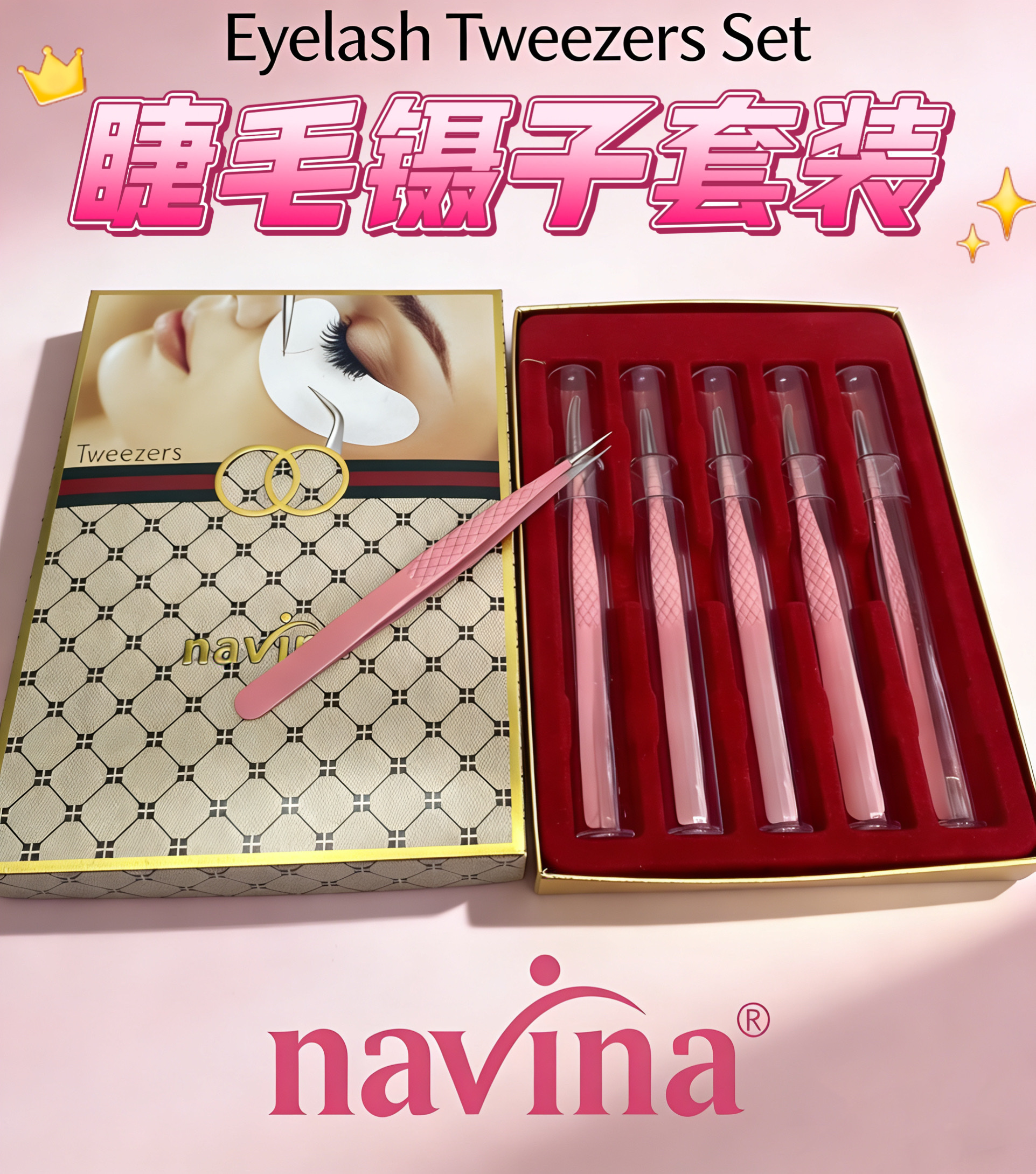 navina advia nuevo cabezal fibra colección rosa pinza pavo pinza recta pinza ciliar pinza especial detail image 9