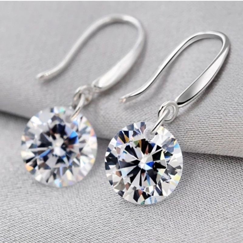 新款耳环2026女长款韩版超仙耳钩锆石大耳扣简约百搭耳钉耳环耳饰