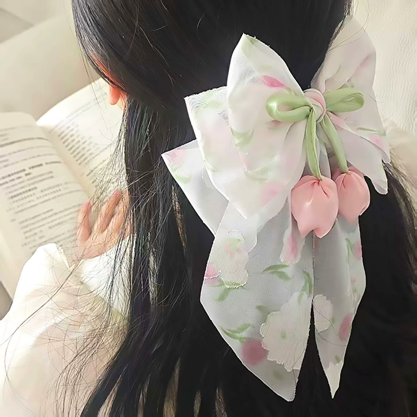 爆款郁金香飘带压夹