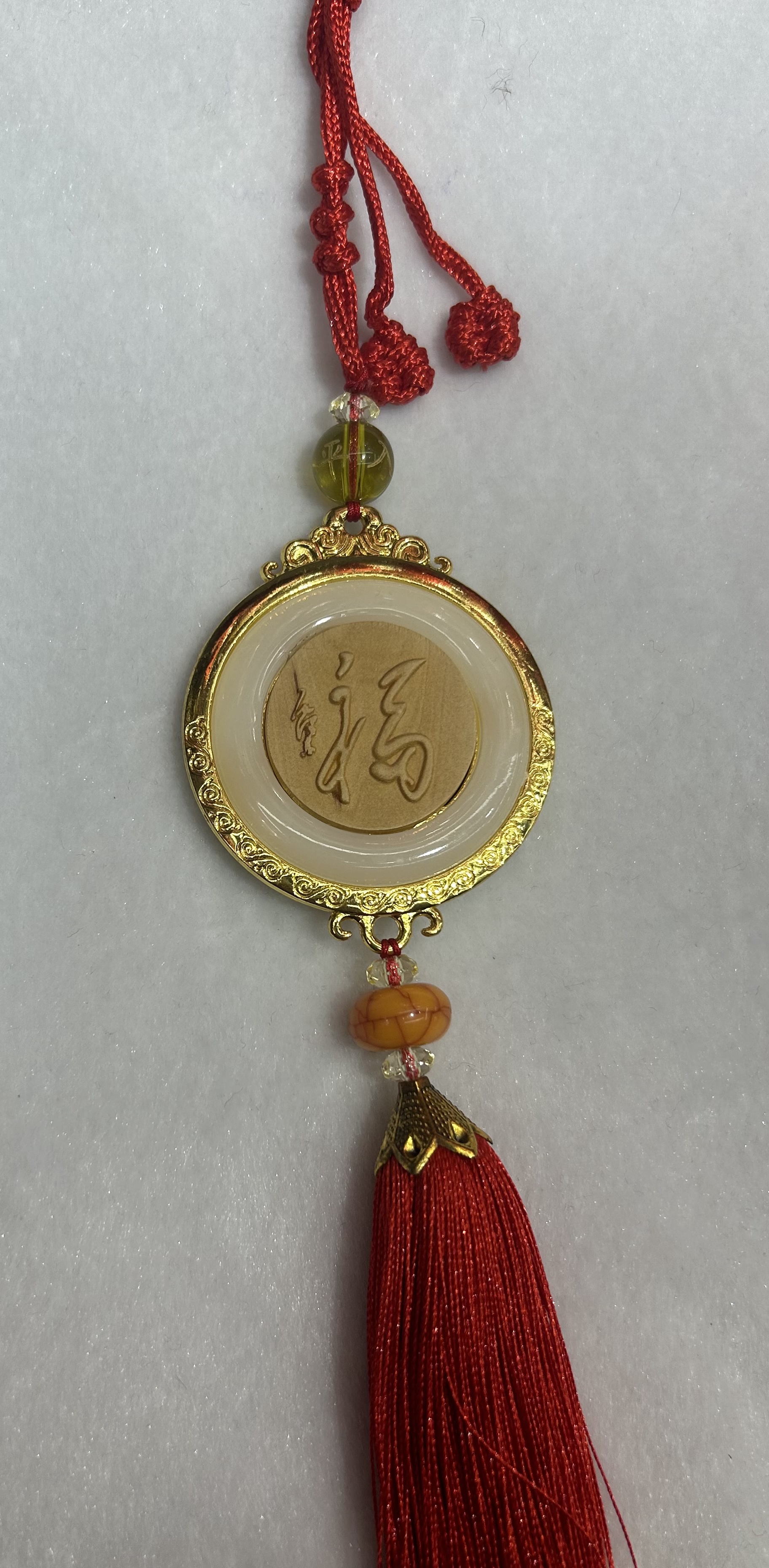 The cinnabar "Fu" character car rearview mirror pendant is novel, unique and elegant in style, with a beautiful and affordable price. It is a must-have item in the car detail image 2