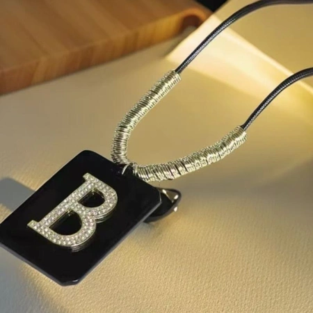 New long women's sweater style, popular leather rope chain letter pendant, popular passion blossom-style decorative necklace and accessory chain New long women's sweater style, popular leather rope chain letter pendant, popular passion blossom-style decorative necklace and accessory chain