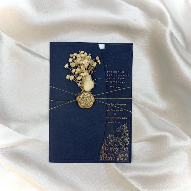 新款干花结婚请帖，邀请函